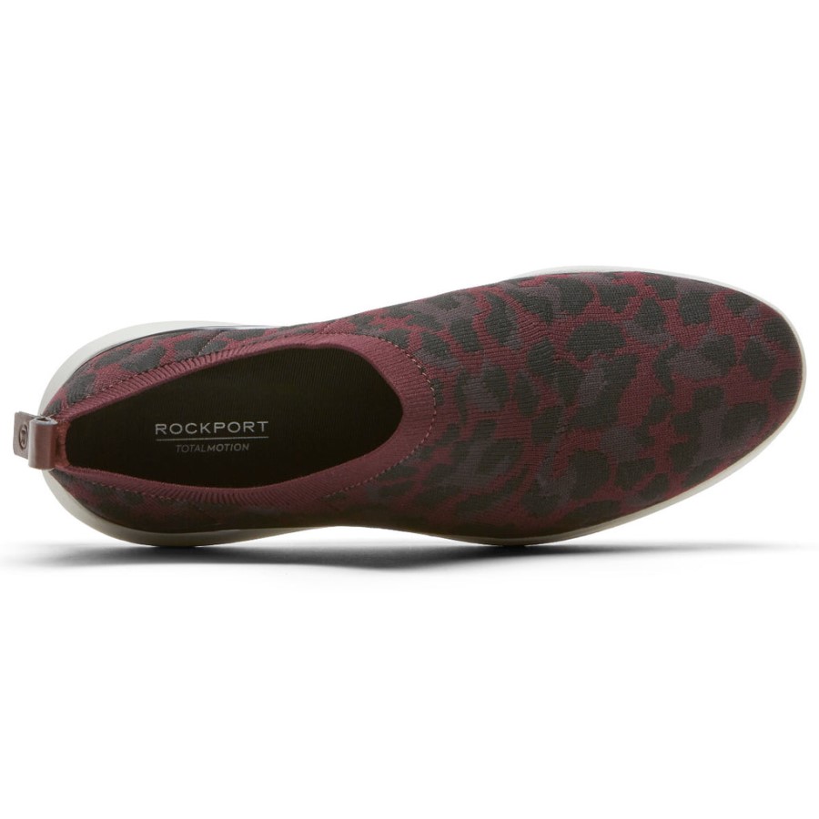 Rockport Women's Total Motion Sport High Slip-On Oxblood Leopard