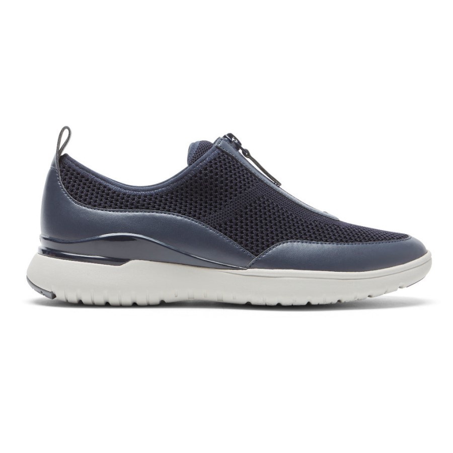 Rockport Women's Total Motion Sport Zip Sneaker Navy