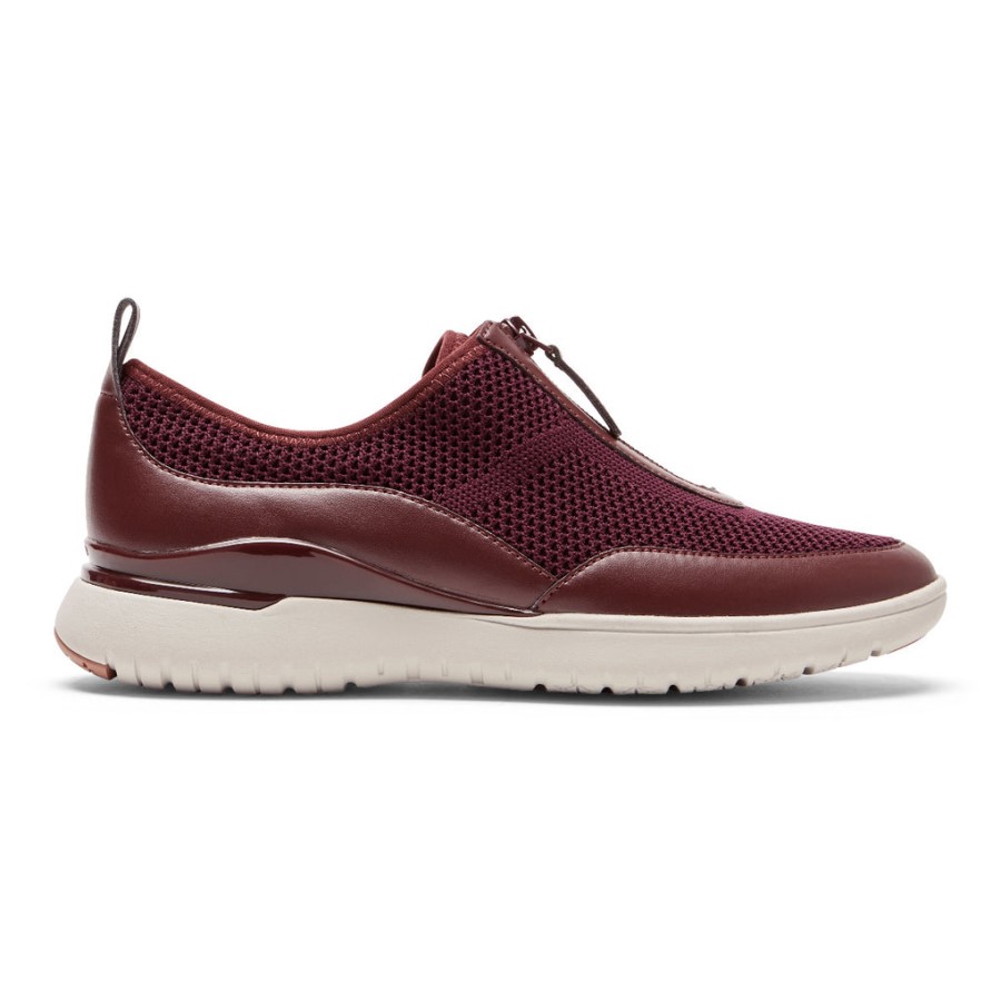 Rockport Women's Total Motion Sport Zip Sneaker Oxblood