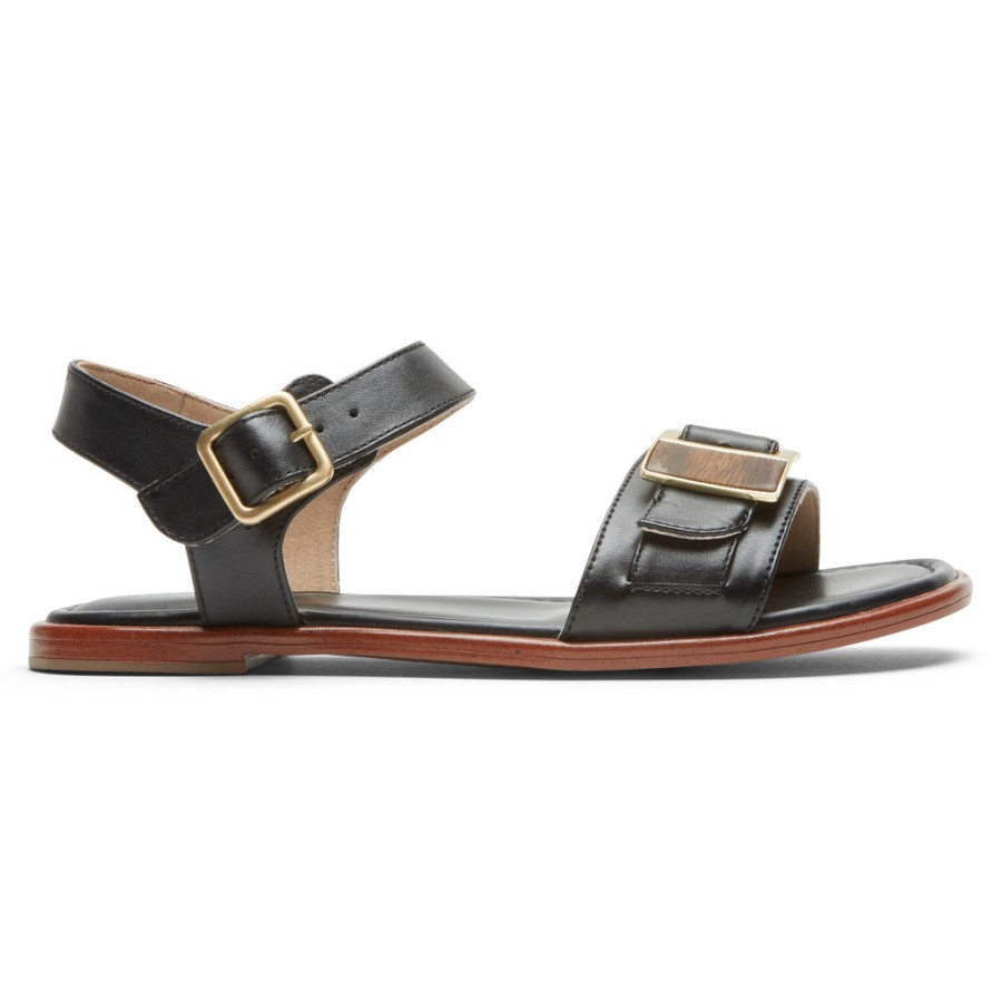 Rockport Women's Total Motion Zadie Buckle Sandal Black