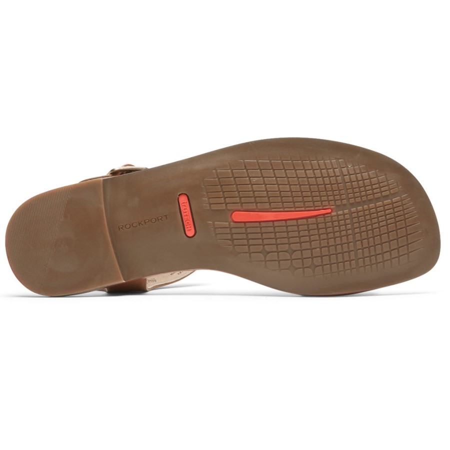 Rockport Women's Total Motion Zadie Buckle Sandal Cumin Leather