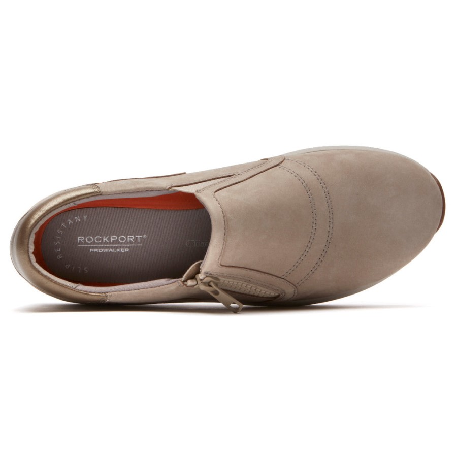 Rockport Women's Trustride ProWalker Slip-On Sneaker Taupe