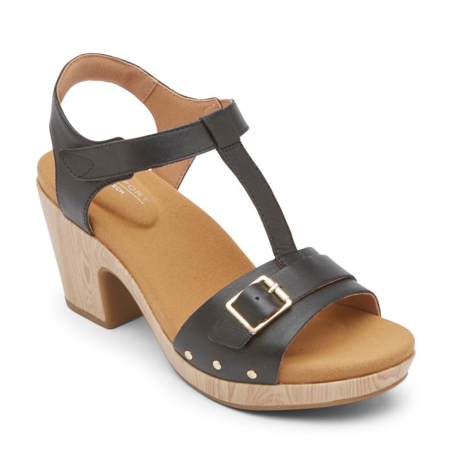 Rockport Women's Vivianne T-Strap Sandal Black