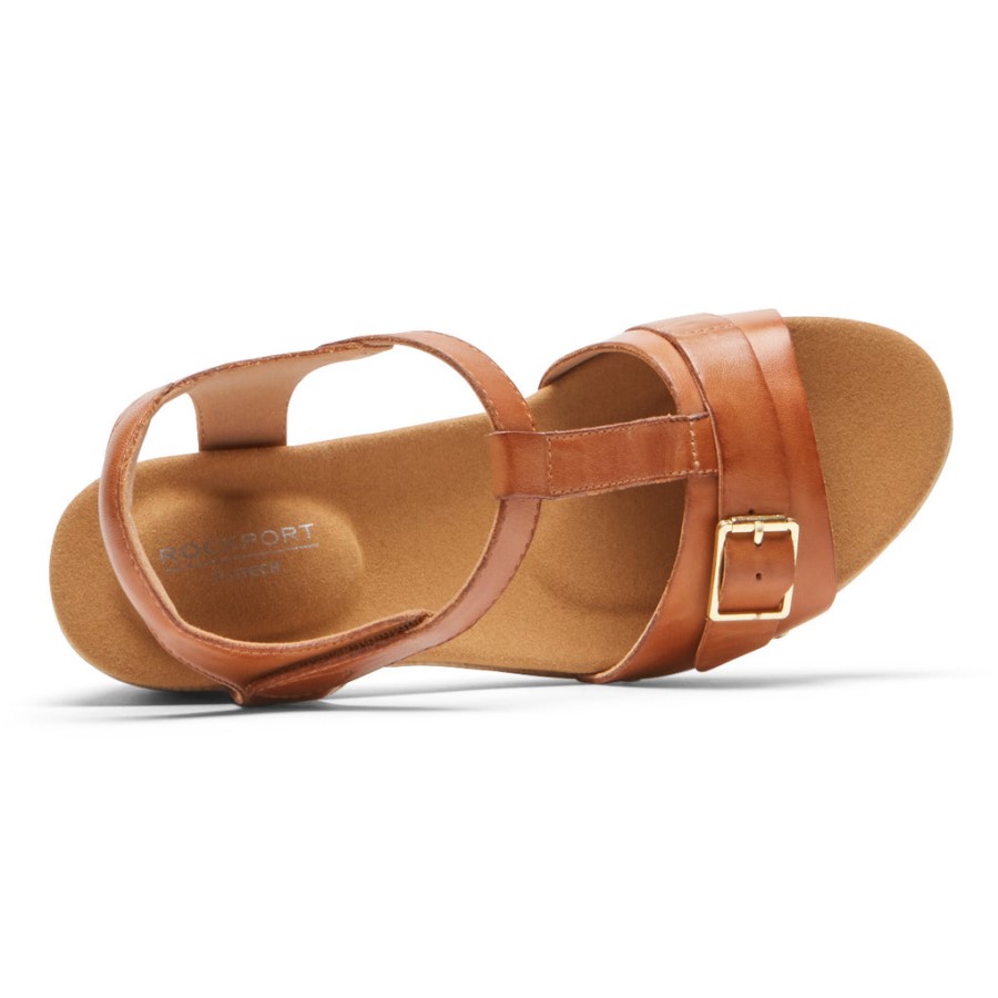 Rockport Women's Vivianne T-Strap Sandal Honey