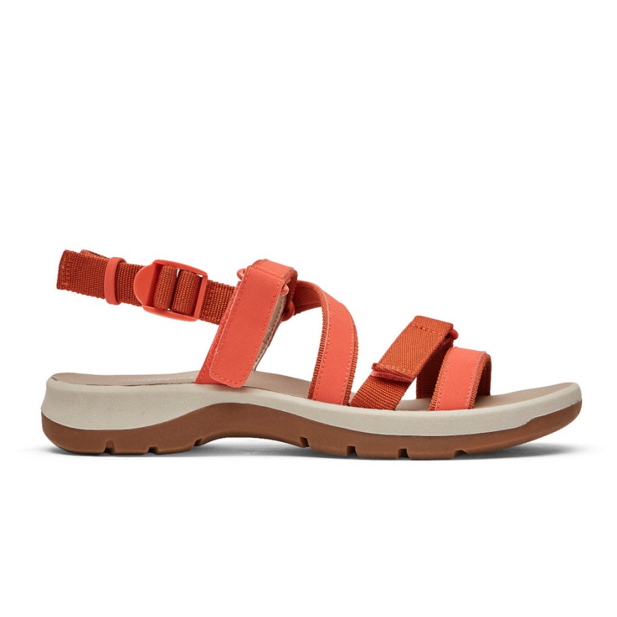 Rockport Women's XCS Trail Tech Washable Strappy Sandal Coral