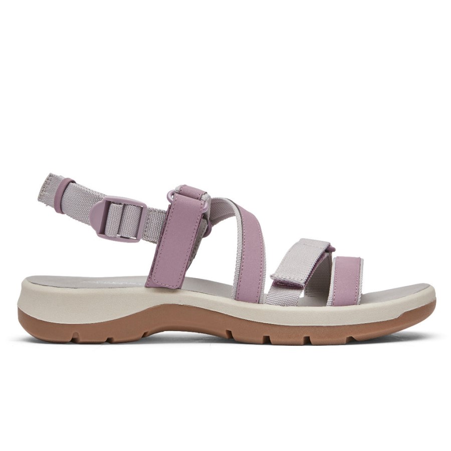 Rockport Women's XCS Trail Tech Washable Strappy Sandal Elderberry