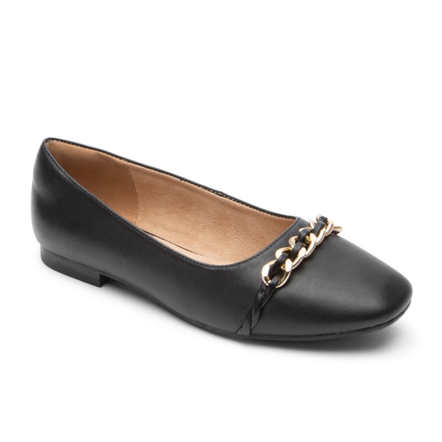 Rockport Women's Zoie Chain Ballet Flat Black