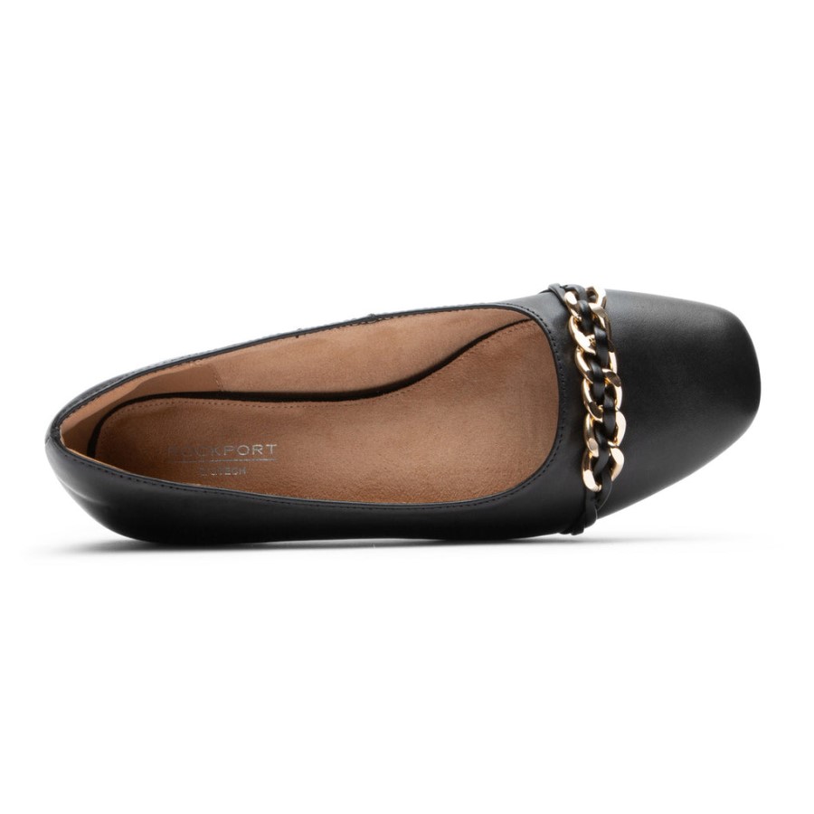Rockport Women's Zoie Chain Ballet Flat Black