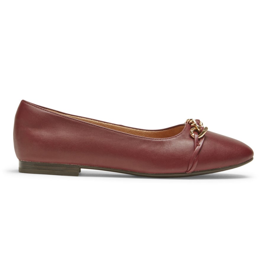 Rockport Women's Zoie Chain Ballet Flat Tawny Port