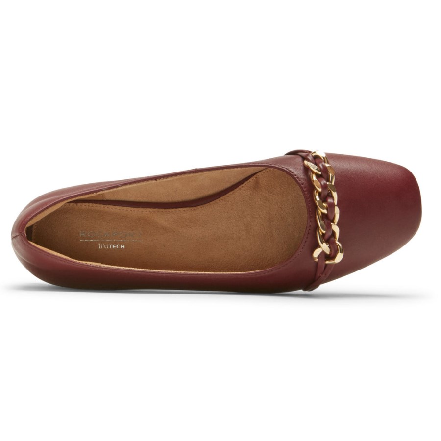 Rockport Women's Zoie Chain Ballet Flat Tawny Port