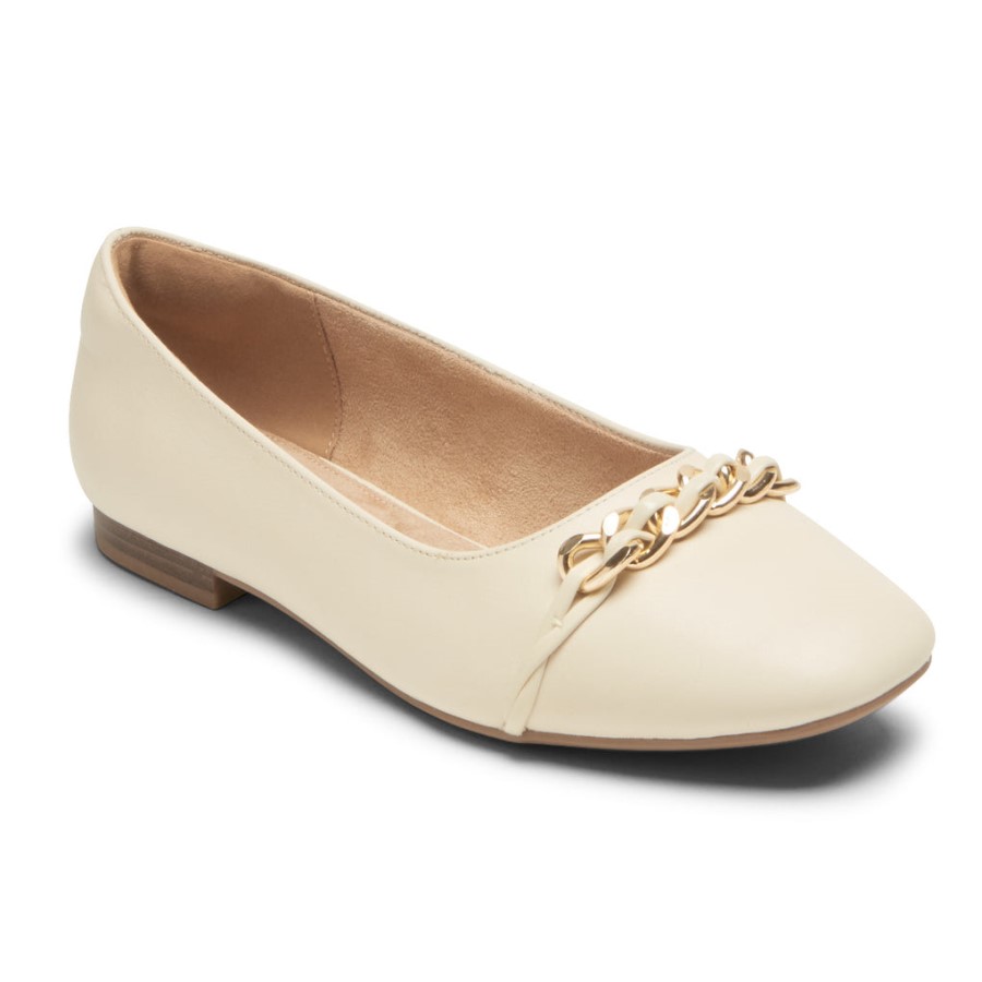 Rockport Women's Zoie Chain Ballet Flat Vanilla