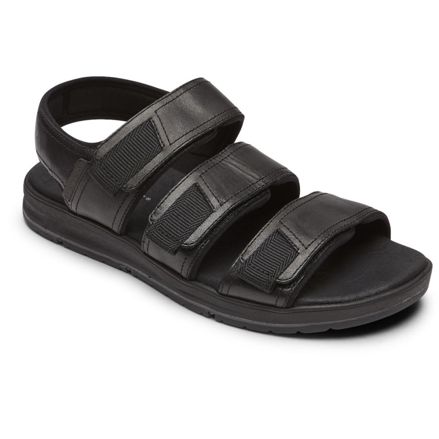 rockport_mens_lucky_bay_dress_3_band_sandal_black.jpg Rockport Men's Lucky Bay Dress 3-Band Sandal Black - Image 1