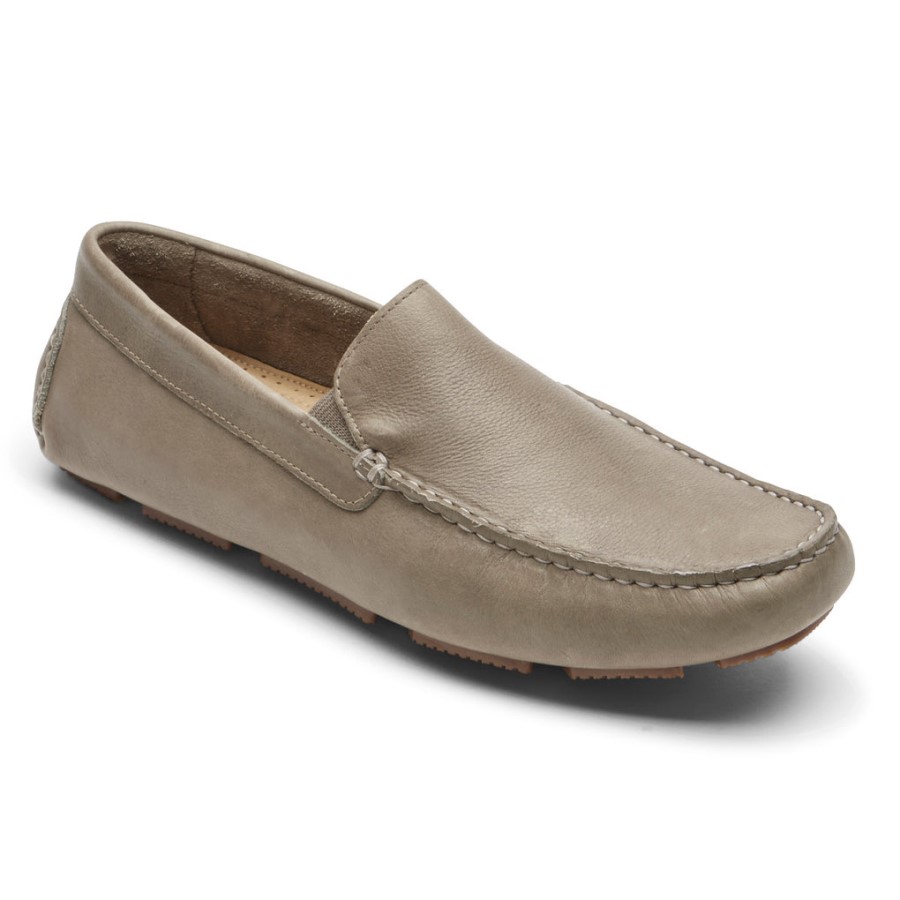 rockport_mens_rhyder_venetian_loafer_taupe_tumbled_leather.jpg Rockport Men's Rhyder Venetian Loafer Taupe Tumbled Leather - Image 1