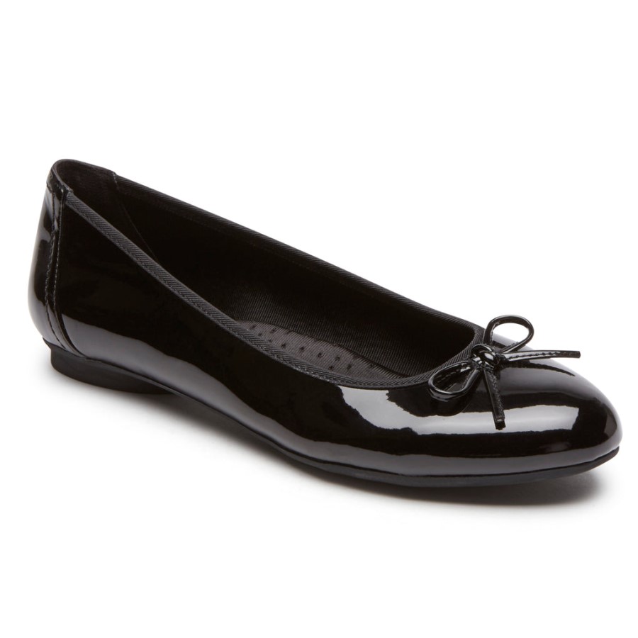 rockport_womens_reagan_ballet_flat_black_patent_synthetic.jpg Rockport Women's Reagan Ballet Flat Black Patent Synthetic - Image 1