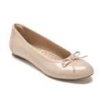 Rockport Women's Reagan Ballet Flat Neutral Beige Patent Synthetic