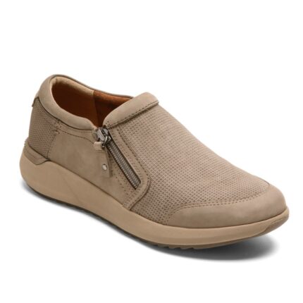 Rockport Women's Skylar Zip Slip-On Taupe