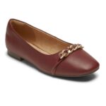 Rockport Women's Zoie Chain Ballet Flat Tawny Port